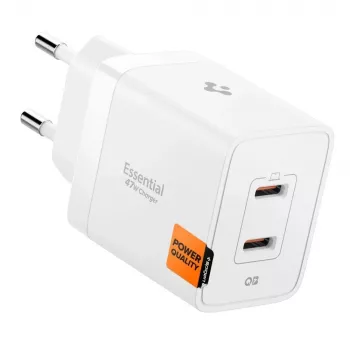 SPIGEN ESSENTIAL EE472EU Caricatore da rete 2 porte 47W bianco