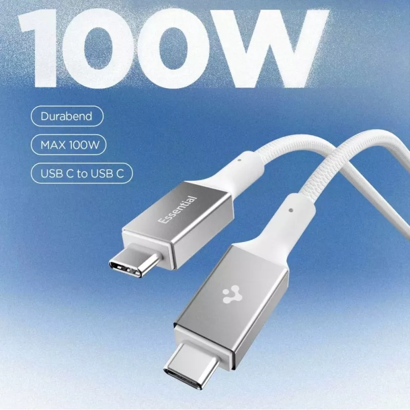 Spigen Essential cavo USB-C a USB-C 100W 1m bianco