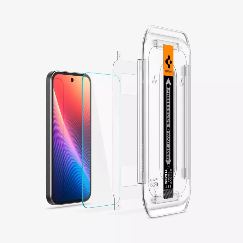 Spigen Glas.tR EZ Fit confezione da 2 pellicole protettive per Google Pixel 9a, trasparente