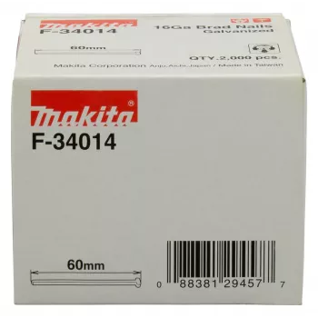 Makita F-34014 chiodi Brad 60 mm 2000 pezzi acciaio zincato