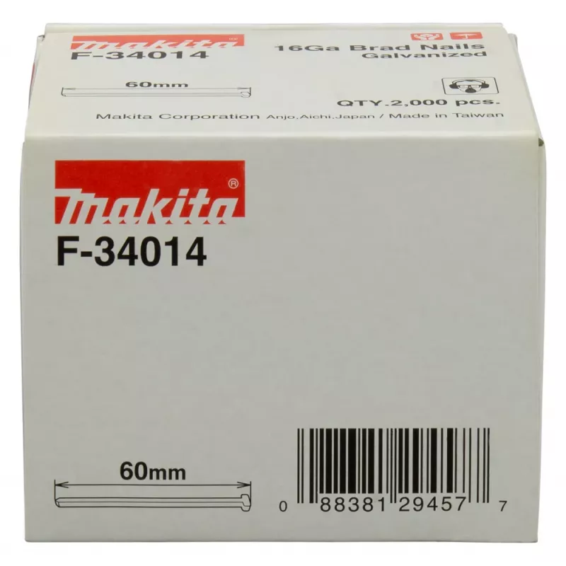 Makita F-34014 chiodi Brad 60 mm 2000 pezzi acciaio zincato