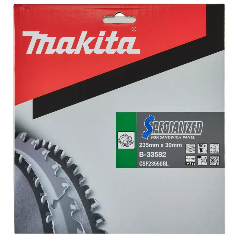 Makita Specialized B-33582 lama circolare per pannelli sandwich, 235 x 30 mm, 50 Z