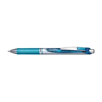 Pentel EnerGel Xm penna gel retrattile - inchiostro azzurro - 0.35 mm punta ago - fusto blu - impugnatura in gomma