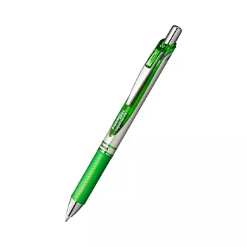 Pentel EnerGel Xm penna gel retrattile - verde - 0.35 mm - dettagli argento