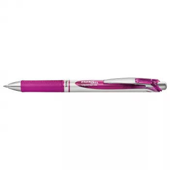 Pentel Energel BL77 penna gel retrattile - inchiostro magenta - 0,7 mm - punta media - dettagli argento