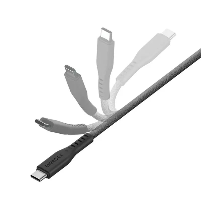 ENERGEA Flow Cavo USB-C a Lightning 1,5m nero 60W 3A PD ricarica rapida certificato MFi