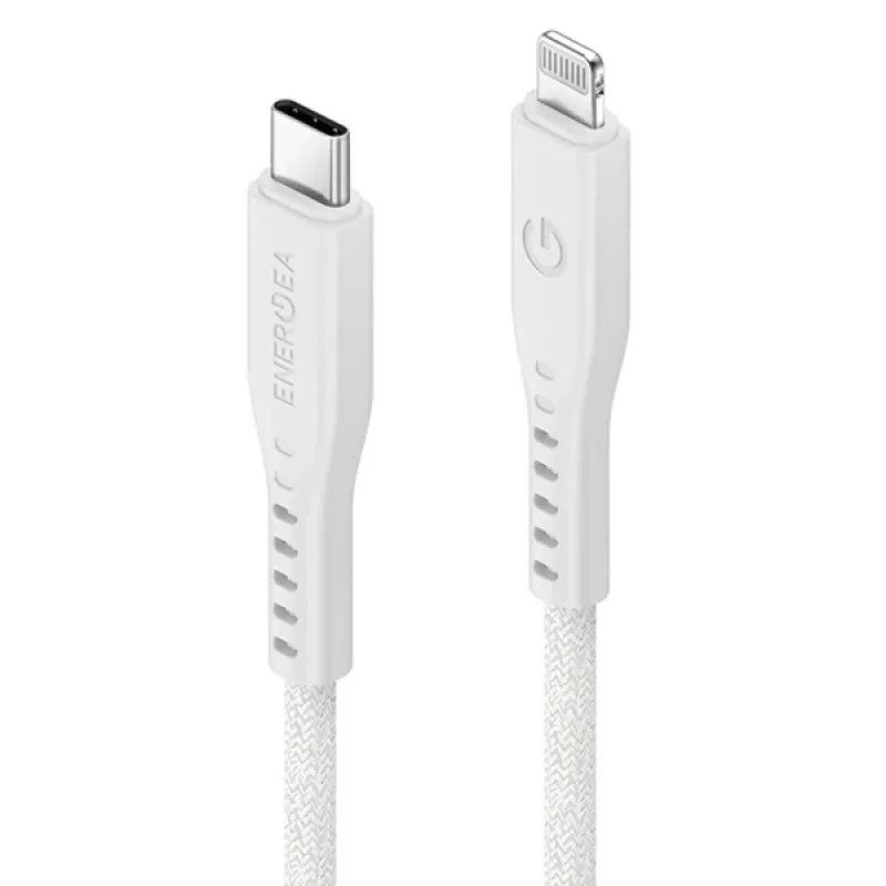ENERGEA Flow Cavo USB-C a Lightning 1,5m bianco 60W 3A PD ricarica rapida MFi