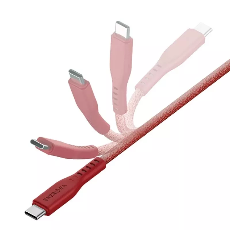 ENERGEA Flow Cavo USB-C a USB-C 1,5m rosso 240W 5A PD ricarica rapida