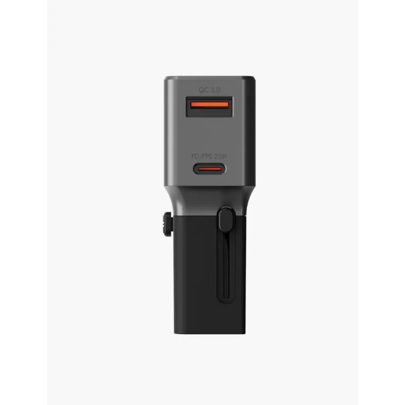 ENERGEA TravelWorld 1A1C 25W Adattatore da viaggio universale gunmetal