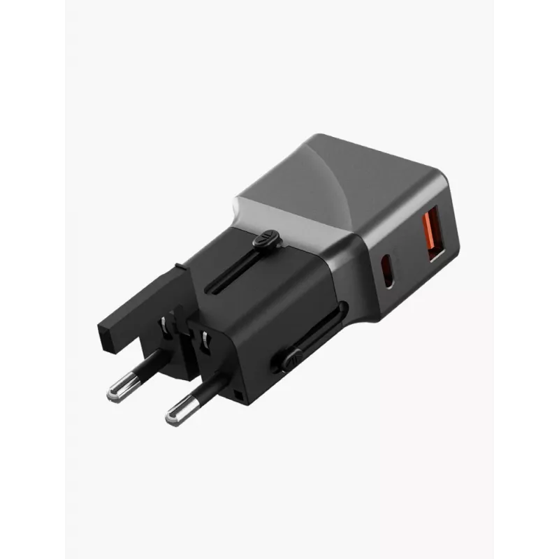 ENERGEA TravelWorld 1A1C 25W Adattatore da viaggio universale gunmetal