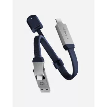 ENERGEA Sheath Key cavo 2-in-1 USB-C a USB-C/USB-A 15cm blu 60W 480Mbps