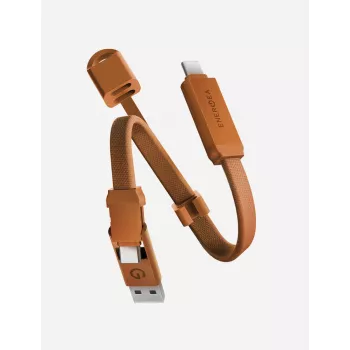 ENERGEA Sheath Key cavo 2-in-1 USB-C a USB-C/USB-A 15cm arancione
