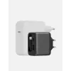 ENERGEA Ampcharge Arc 65W GaN caricatore da parete USB-A/USB-C con cavo USB-C retrattile, Gunmetal