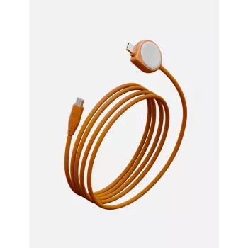 ENERGEA Flow Duo Watch 2-in-1 USB-C a USB-C + caricabatterie Apple Watch 480Mbps 60W 1,5m arancione