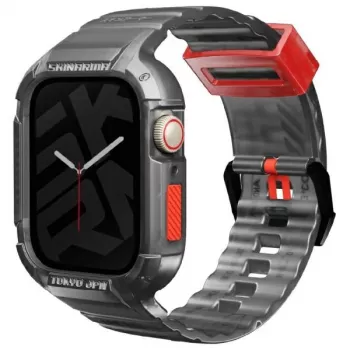 Skinarma Saido Cinturino e custodia 2-in-1 per Apple Watch 45/44mm - Smoke