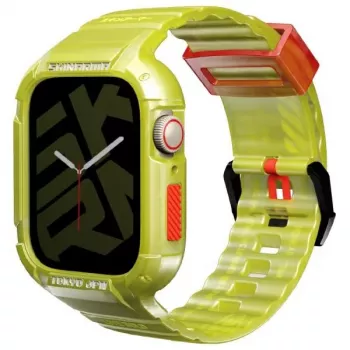 Skinarma Saido Cinturino e custodia 2-in-1 per Apple Watch 45/44mm giallo neon