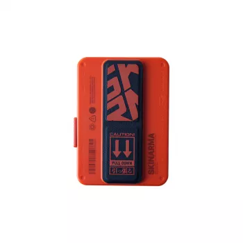 SKINARMA Mirage Spunk Portafoglio con grip magnetico e supporto arancione