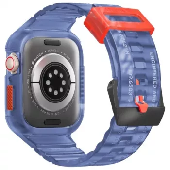 Skinarma Saido Custodia 2-in-1 con cinturino integrato per Apple Watch 45/44mm blu scuro