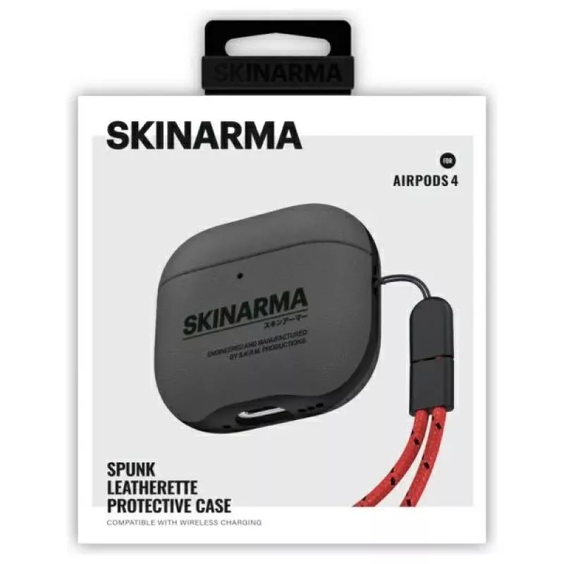 Skinarma Spunk custodia per AirPods 4, Pewter Green