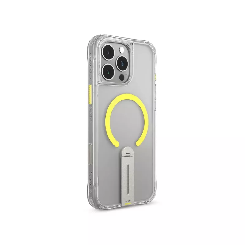 SKINARMA Helix Case per iPhone 16 Pro Max, ricarica magnetica, supporto rotante 360°, trasparente