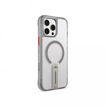 Skinarma Helix Case per iPhone 16 Pro Max, ricarica magnetica, supporto rotante 360°, titanio