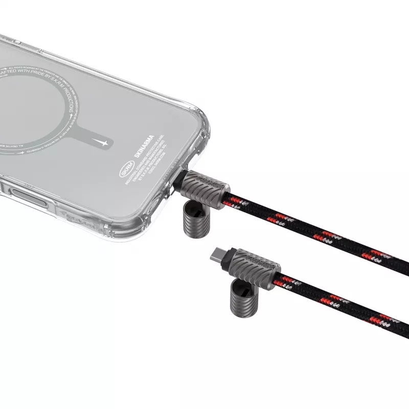 Skinarma Dyno Ve Cavo lanyard 2-in-1 USB-C a USB-C, 80 cm, nero