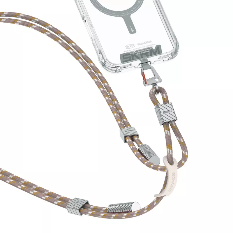 SKINARMA Dyno Ve Lanyard 2-in-1 per telefono e cavo USB-C a USB-C 80cm beige