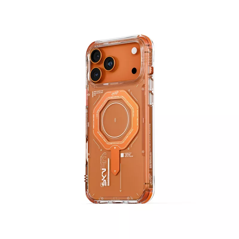 Skinarma Magma Cover con ricarica magnetica per iPhone 17 Pro Max, arancione