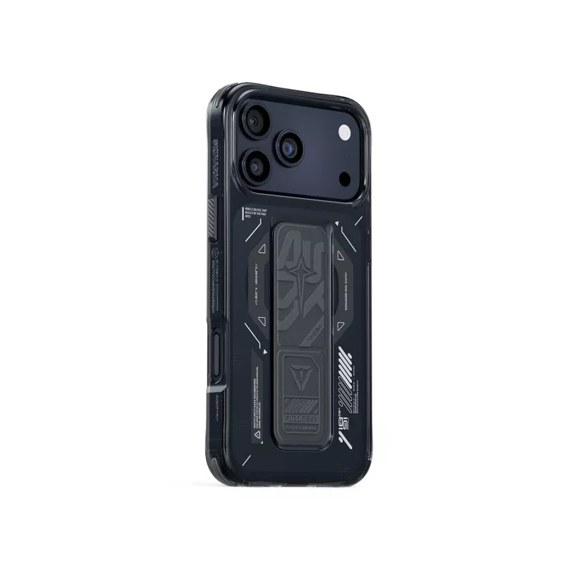 SKINARMA Helio Cover per iPhone 17 Pro con ricarica magnetica + grip stand Graphite