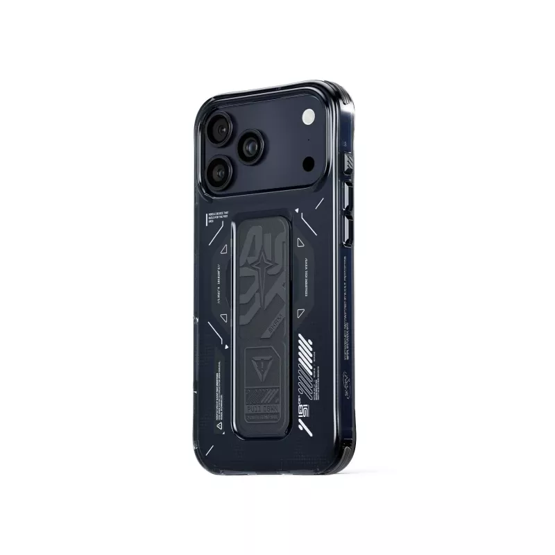 SKINARMA Helio Cover per iPhone 17 Pro con ricarica magnetica + grip stand Graphite
