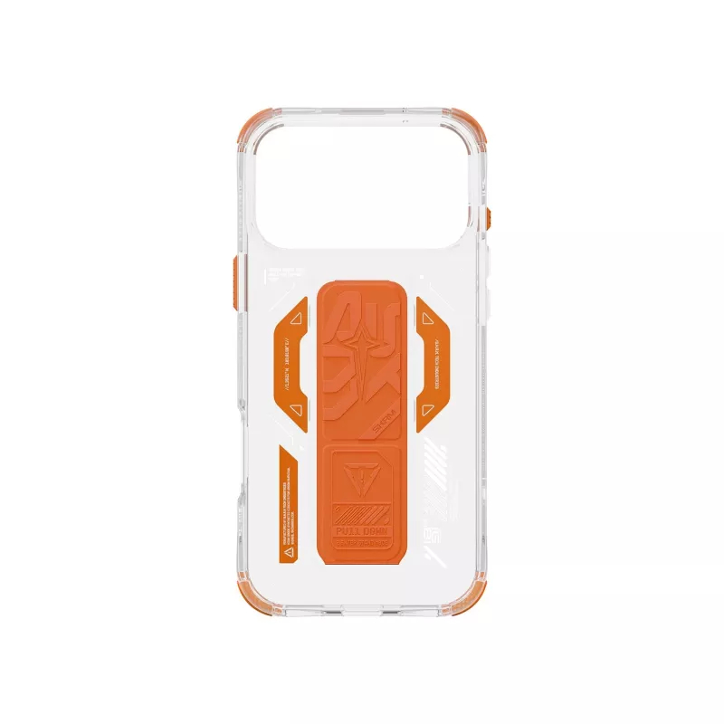 Skinarma Helio Cover per iPhone 17 Pro Max con ricarica magnetica + grip stand arancione