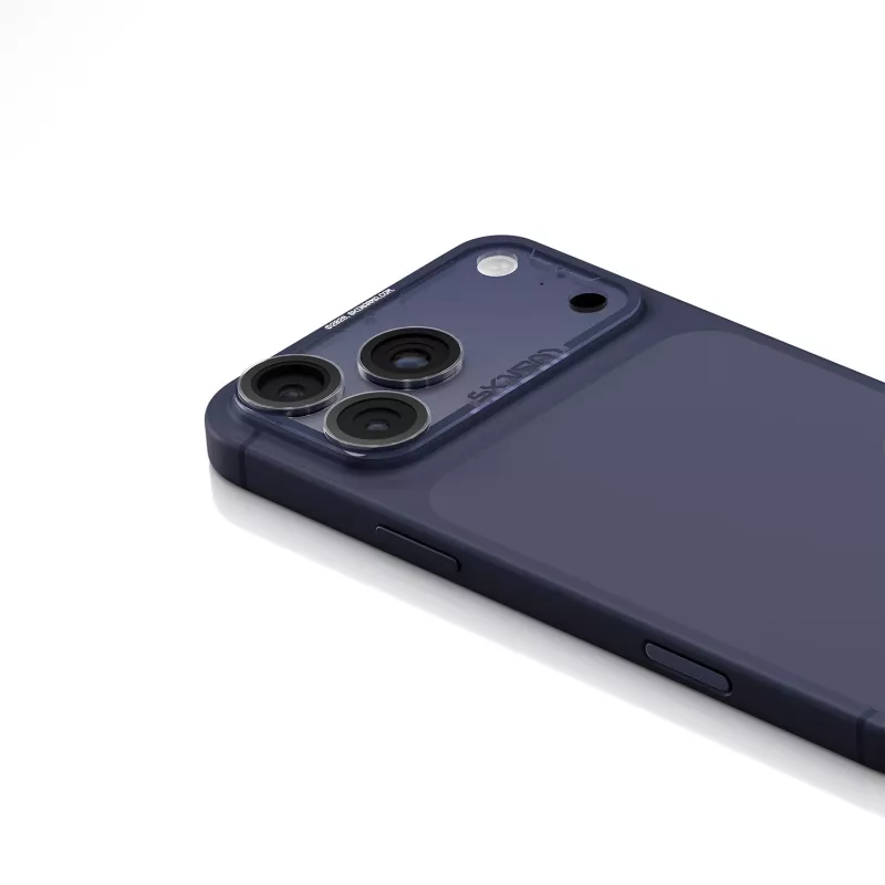 Skinarma Magma protezione lente fotocamera full matte per iPhone 17 Pro blu