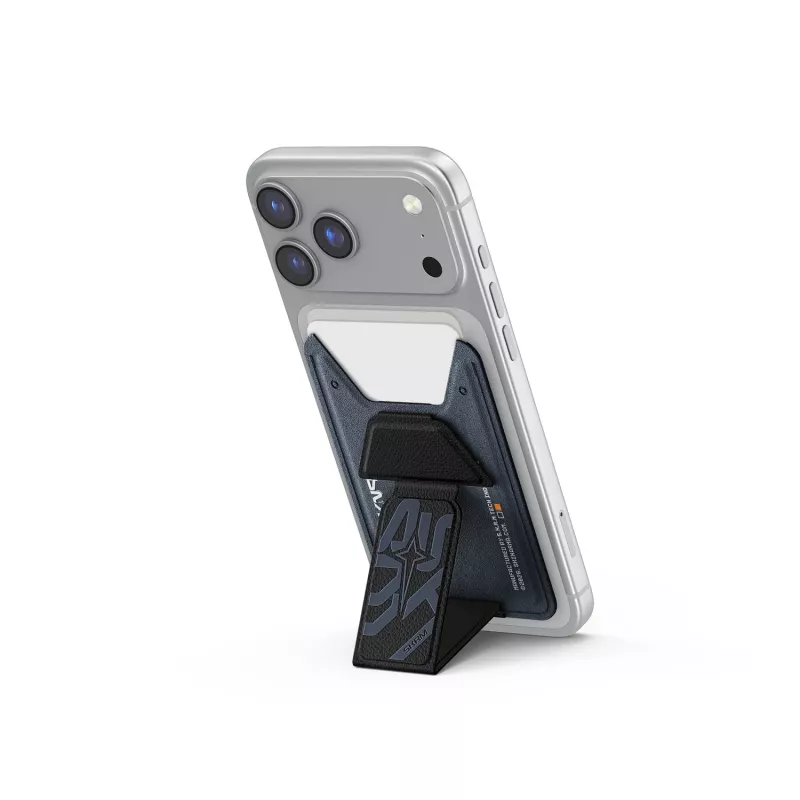 Skinarma Kado Aegis Portacarte magnetico con grip e stand Navy Blue