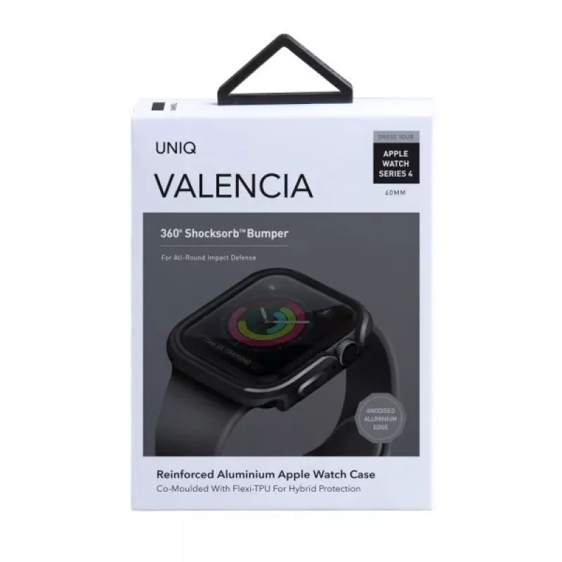 UNIQ Valencia Custodia per Apple Watch Series 4/5/6/SE/SE3 40mm Gunmetal Grey