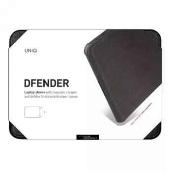 UNIQ Dfender Custodia per laptop 16 pollici Nero carbone