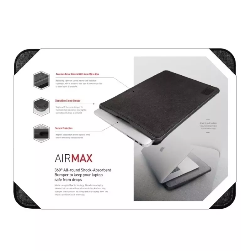 UNIQ Dfender Custodia per laptop 16 pollici Nero carbone