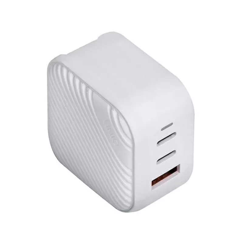 UNIQ Verge Pro Caricabatterie da parete GaN 66W USB-C Bianco nuvola
