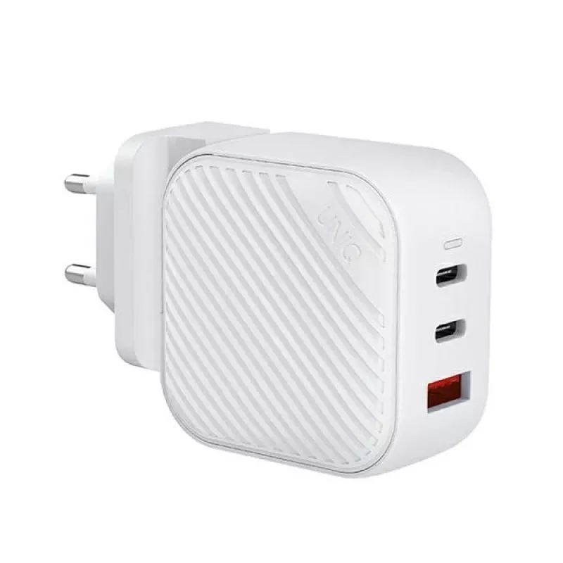UNIQ Verge Pro Caricabatterie da parete GaN 66W USB-C Bianco nuvola
