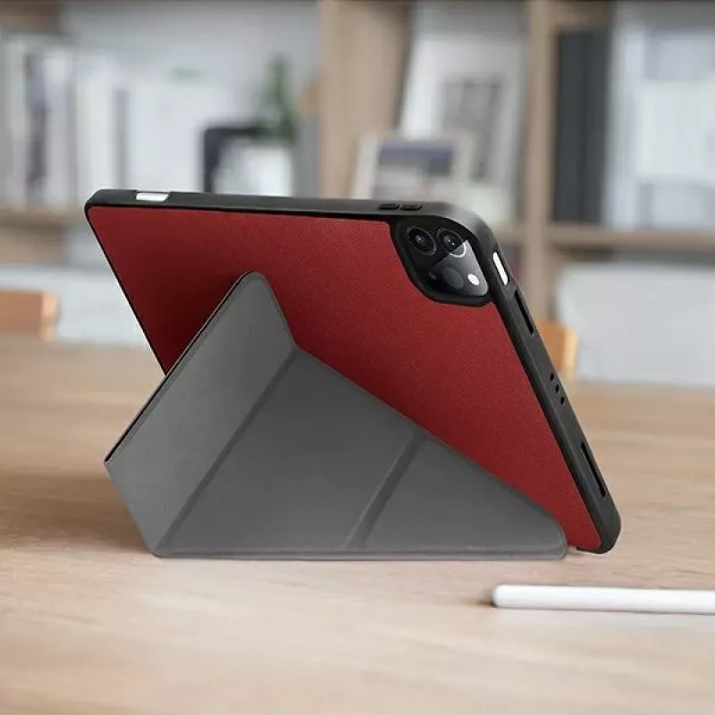 UNIQ Transforma Custodia folio per iPad Pro 11 inch (2021/2020) e iPad Air 10,9 inch (2022/2020) con protezione antimicrobica, rosso corallo