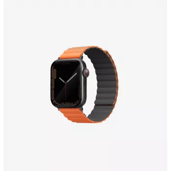 UNIQ Revix Cinturino magnetico reversibile per Apple Watch Series 1/2/3/4/5/6/7/8/9/SE/SE2/SE3/Ultra/Ultra 2/Ultra 3 42/44/45/49mm - grigio/arancione