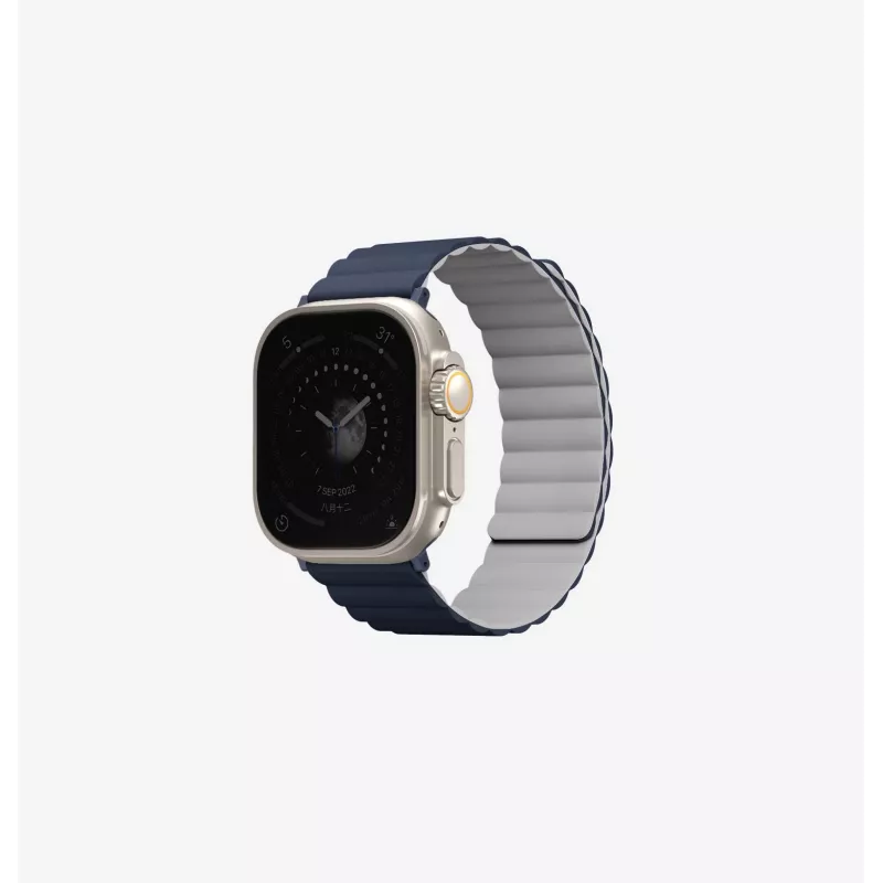 UNIQ Revix Cinturino magnetico reversibile per Apple Watch Nero/Blu 42/44/45/49mm