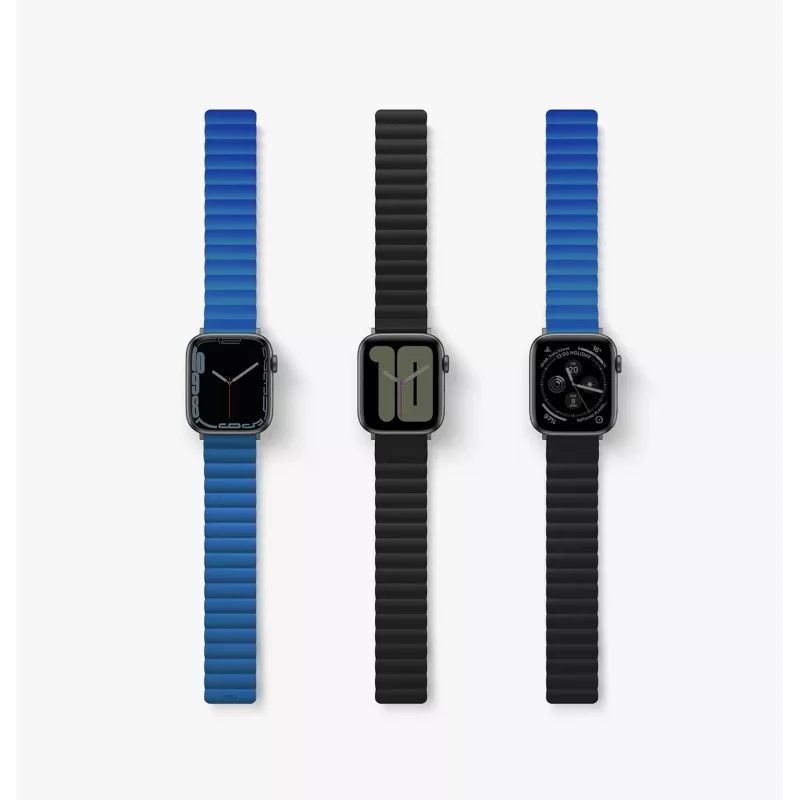 UNIQ Revix Cinturino magnetico reversibile per Apple Watch Nero/Blu 42/44/45/49mm