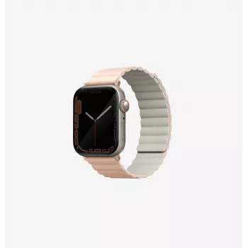 UNIQ Revix Cinturino magnetico reversibile per Apple Watch Series 1/2/3/4/5/6/7/8/9/SE/SE2/SE3/Ultra/Ultra 2/Ultra 3 42/44/45/49mm, Pink-Beige