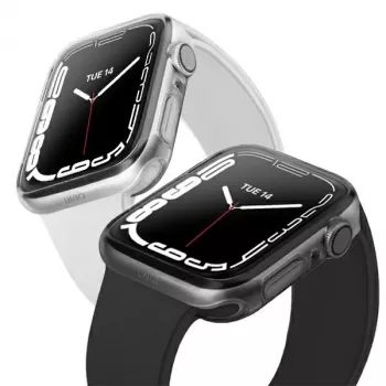 UNIQ Glase Custodia protettiva per Apple Watch Series 7/8/9 41mm Dual Pack Clear & Smoke