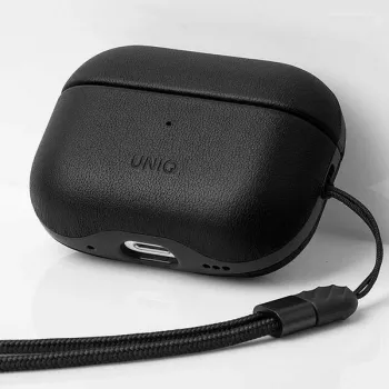 UNIQ Terra custodia per AirPods Pro 2ª gen (2022/2023) - vera pelle, Dallas Black
