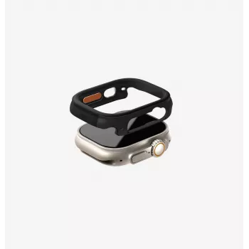 UNIQ Valencia custodia protettiva per Apple Watch Ultra / Ultra 2 / Ultra 3 49mm, Midnight Black