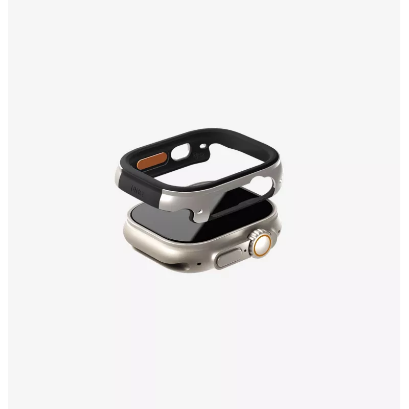 UNIQ Valencia custodia protettiva per Apple Watch Ultra / Ultra 2 / Ultra 3 49mm, Midnight Black