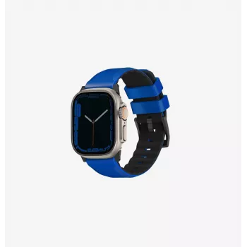 UNIQ Linus cinturino sportivo in silicone Airosoft per Apple Watch Series 1/2/3/4/5/6/7/8/9/SE/SE2/SE3/Ultra/Ultra 2/Ultra 3 42/44/45/49mm Racing Blue