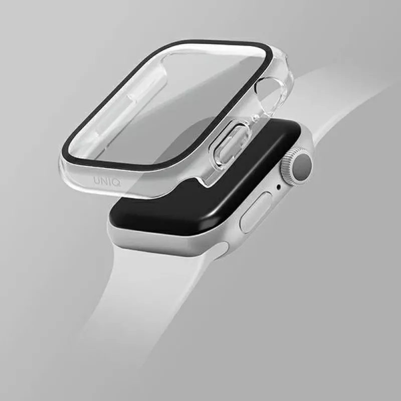 UNIQ Nautic Custodia protettiva per Apple Watch Series 7/8/9 45mm, trasparente
