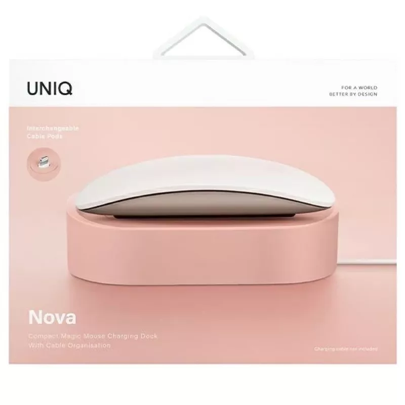 UNIQ Nova Base di ricarica wireless per Apple Magic Mouse 2 - rosa